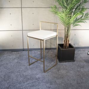 GOTHAM GOLD STOOLS WITH WHITE CUSHION